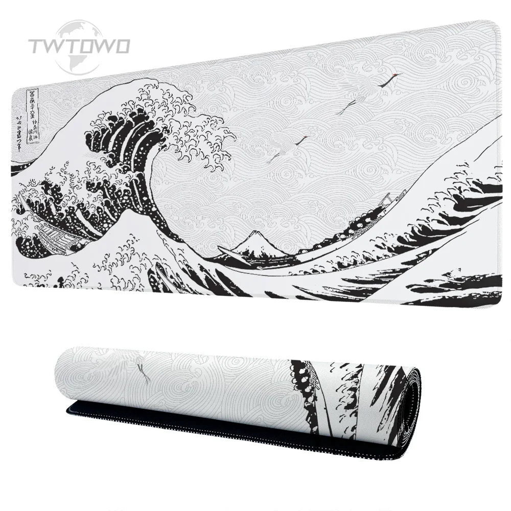 Black & White Aesthetic XL Gaming Mousepad – Non-Slip, Smooth Surface, Desk Mat