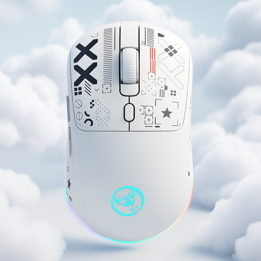 HXSJ T90 – Wireless Gaming Mouse (2.4 GHz / Bluetooth / Wired) with RGB, 5 DPI Settings & Exclusive Silent Switches