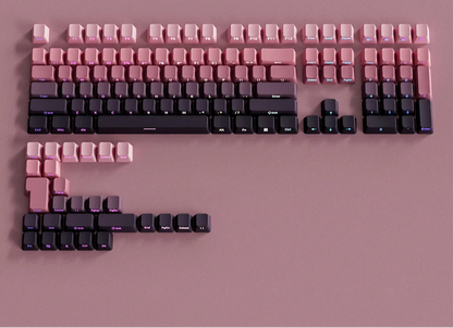 Gradient Green Keycaps – 135-Key Shine‑Through PBT Double Shot Set | OEM Profile for MX Switch Keyboards