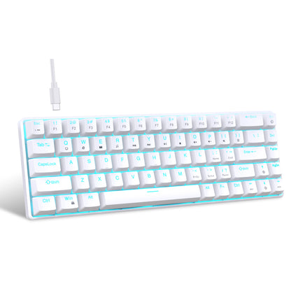 HXSJ V800 – 68‑Key Mechanical Keyboard with Ice‑Blue Backlight | Hot‑Swappable Blue Switch