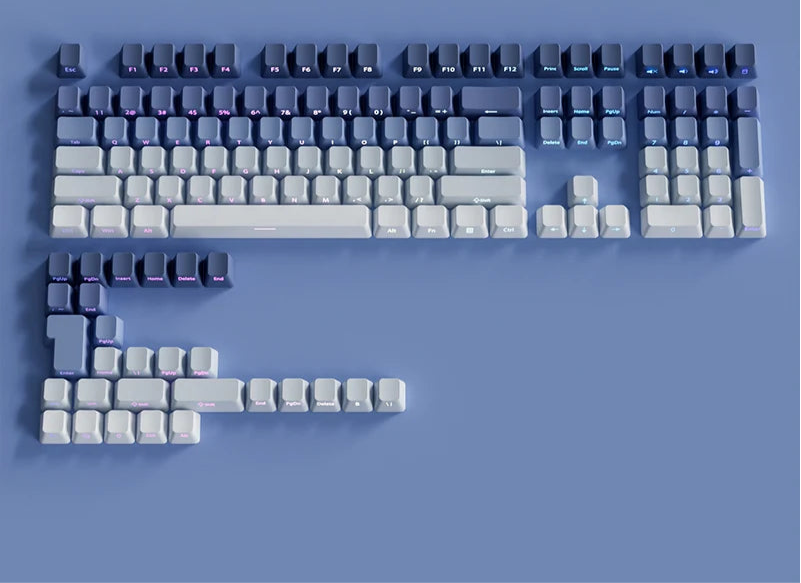 Gradient Green Keycaps – 135-Key Shine‑Through PBT Double Shot Set | OEM Profile for MX Switch Keyboards