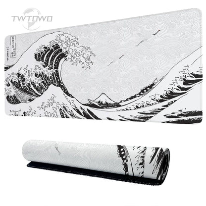 Black & White Aesthetic XL Gaming Mousepad – Non-Slip, Smooth Surface, Desk Mat