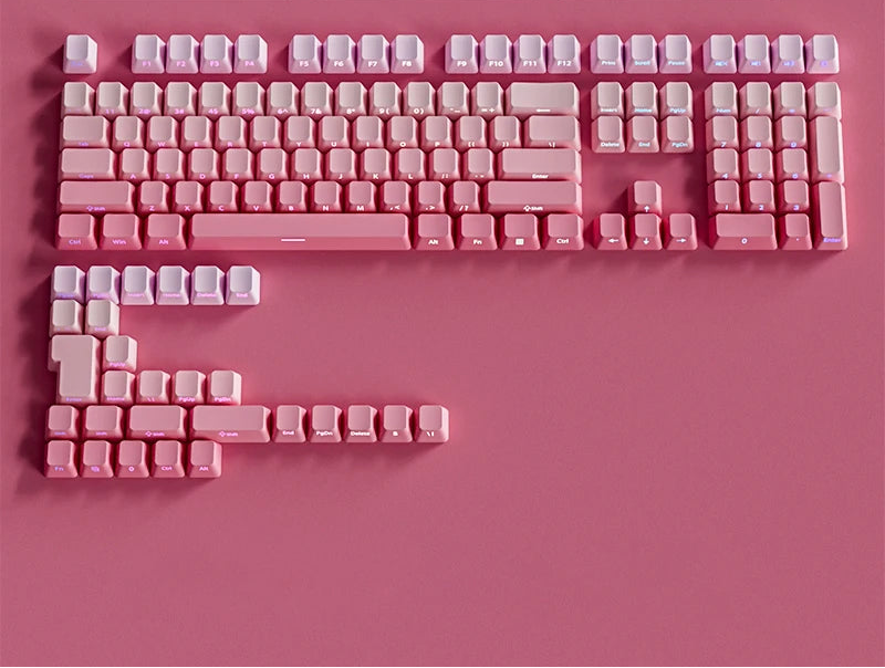Gradient Green Keycaps – 135-Key Shine‑Through PBT Double Shot Set | OEM Profile for MX Switch Keyboards
