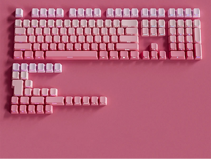 Gradient Green Keycaps – 135-Key Shine‑Through PBT Double Shot Set | OEM Profile for MX Switch Keyboards