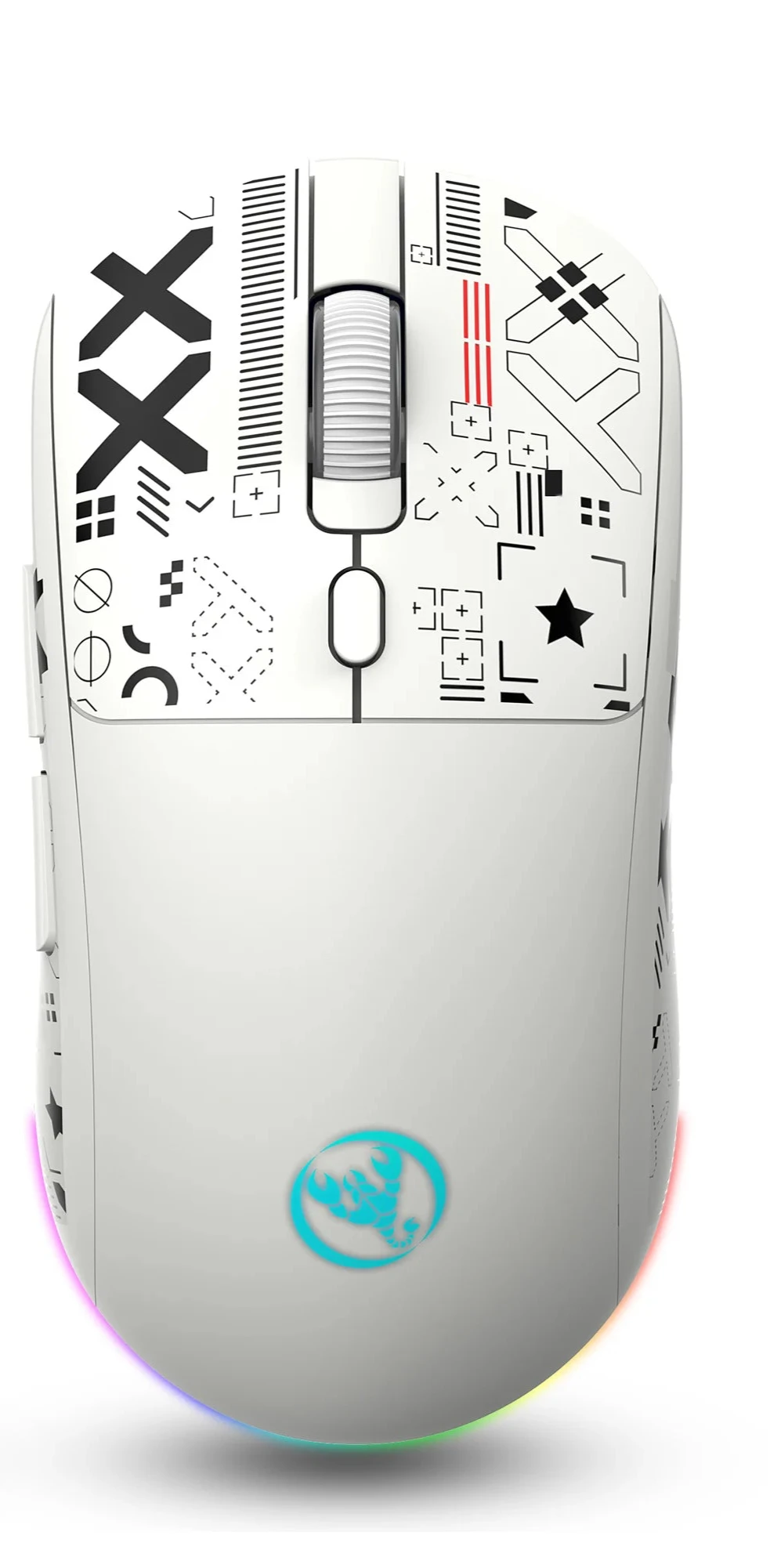 HXSJ T90 – Wireless Gaming Mouse (2.4 GHz / Bluetooth / Wired) with RGB, 5 DPI Settings & Exclusive Silent Switches