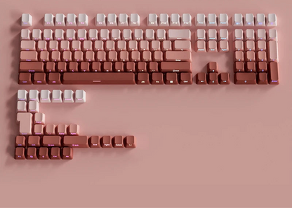 Gradient Green Keycaps – 135-Key Shine‑Through PBT Double Shot Set | OEM Profile for MX Switch Keyboards