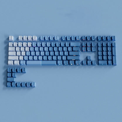 Gradient Green Keycaps – 135-Key Shine‑Through PBT Double Shot Set | OEM Profile for MX Switch Keyboards