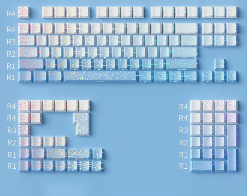 Gradient Green Keycaps – 135-Key Shine‑Through PBT Double Shot Set | OEM Profile for MX Switch Keyboards