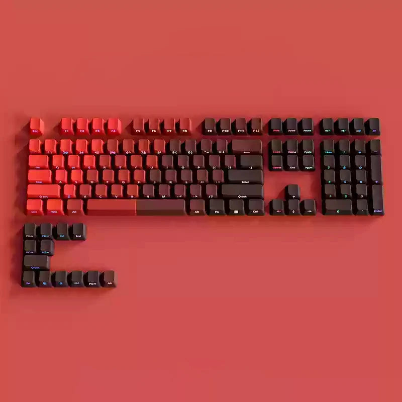 Gradient Green Keycaps – 135-Key Shine‑Through PBT Double Shot Set | OEM Profile for MX Switch Keyboards