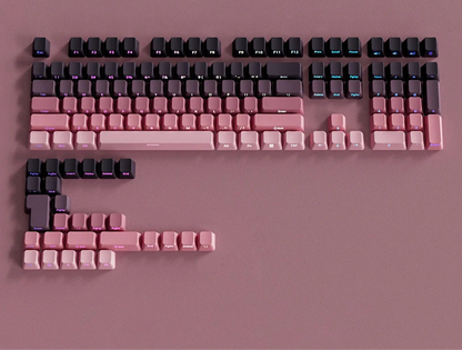 Gradient Green Keycaps – 135-Key Shine‑Through PBT Double Shot Set | OEM Profile for MX Switch Keyboards