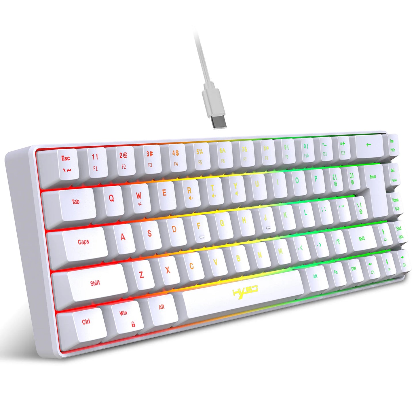 7KEYS V200 – 68-Key Compact Wired RGB Membrane Keyboard for Gaming & Office