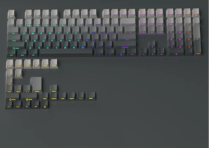 Gradient Green Keycaps – 135-Key Shine‑Through PBT Double Shot Set | OEM Profile for MX Switch Keyboards