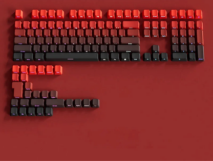 Gradient Green Keycaps – 135-Key Shine‑Through PBT Double Shot Set | OEM Profile for MX Switch Keyboards