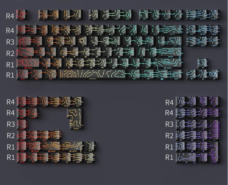 Gradient Green Keycaps – 135-Key Shine‑Through PBT Double Shot Set | OEM Profile for MX Switch Keyboards