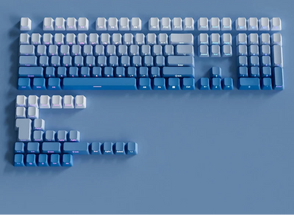Gradient Green Keycaps – 135-Key Shine‑Through PBT Double Shot Set | OEM Profile for MX Switch Keyboards