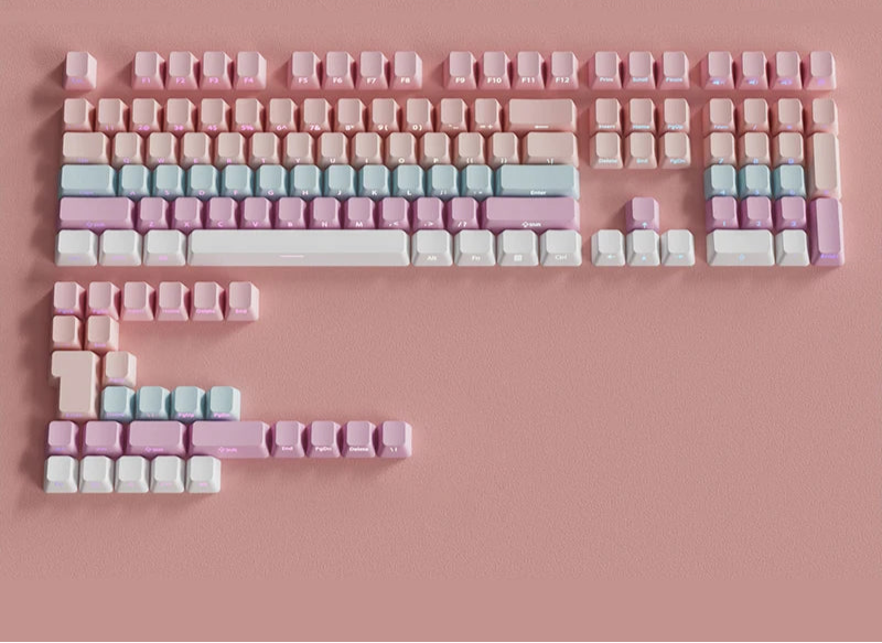 Gradient Green Keycaps – 135-Key Shine‑Through PBT Double Shot Set | OEM Profile for MX Switch Keyboards