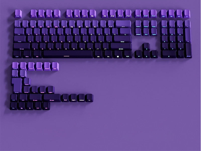 Gradient Green Keycaps – 135-Key Shine‑Through PBT Double Shot Set | OEM Profile for MX Switch Keyboards