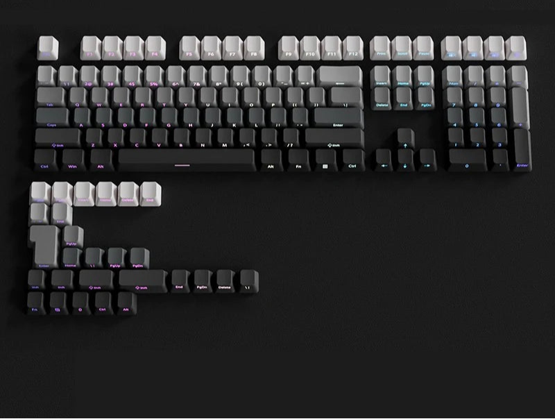 Gradient Green Keycaps – 135-Key Shine‑Through PBT Double Shot Set | OEM Profile for MX Switch Keyboards