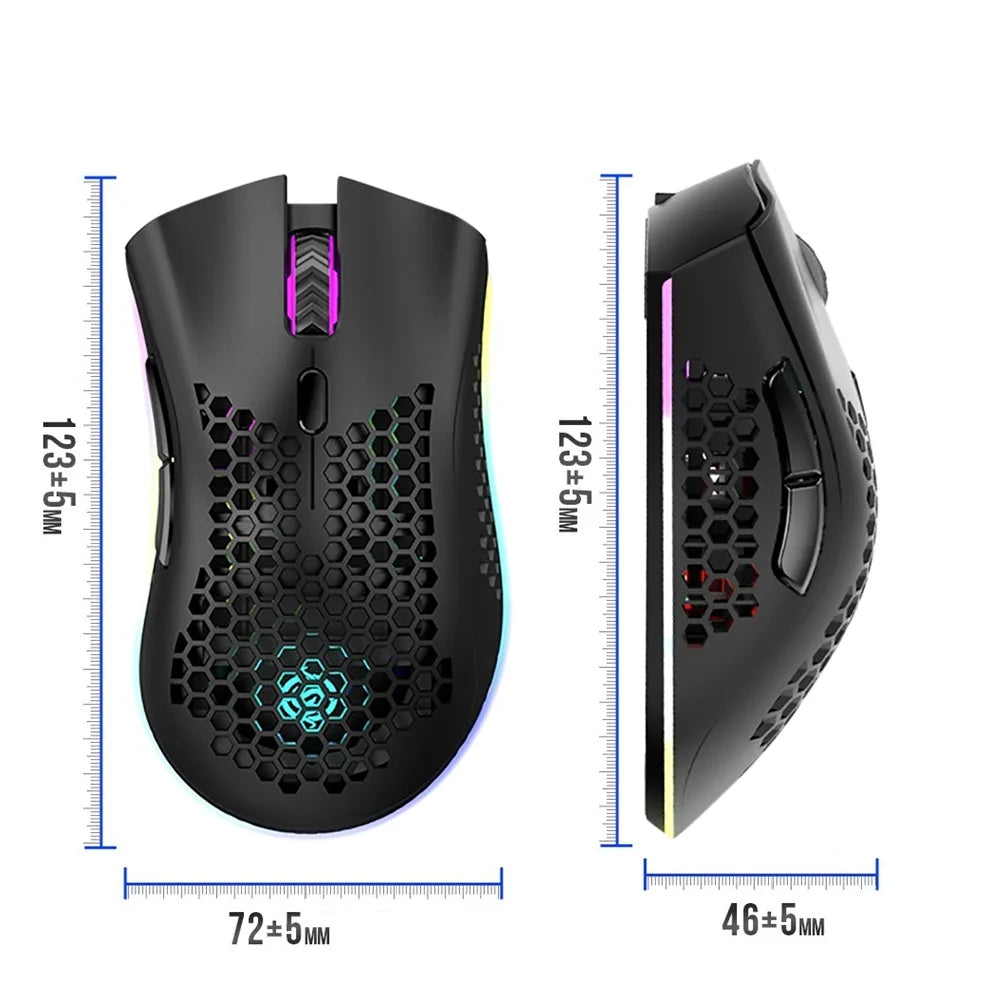BM600 Rechargeable 2.4 GHz Wireless Gaming Mouse – 7 Buttons, RGB, Ergonomic Design