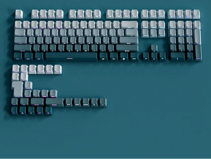 Gradient Green Keycaps – 135-Key Shine‑Through PBT Double Shot Set | OEM Profile for MX Switch Keyboards