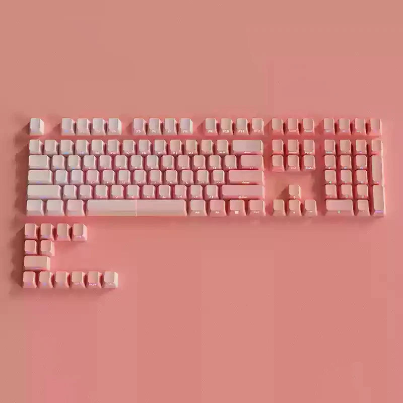 Gradient Green Keycaps – 135-Key Shine‑Through PBT Double Shot Set | OEM Profile for MX Switch Keyboards